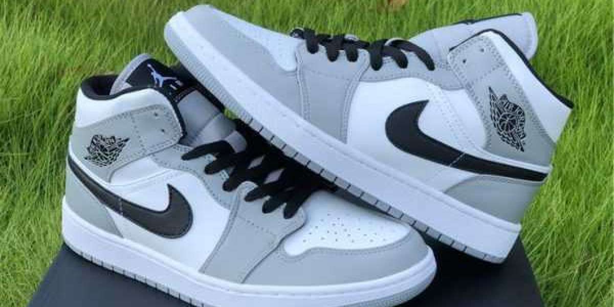 Hot Sale Air Jordan 1 Mid Light Smoke Grey 554724-092 Shoes To Buy Jordansaleuk.com