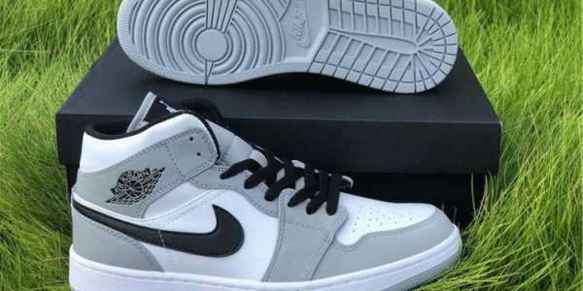 554724-092 Nike Air Jordan 1 Mid Light Smoke Grey Most Popular