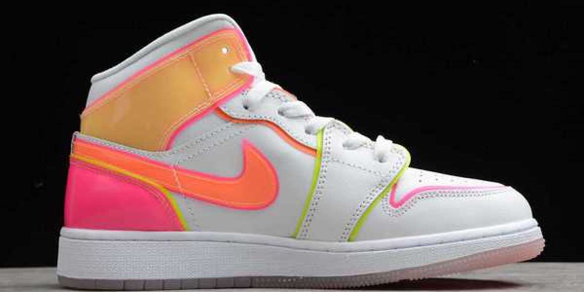 Hot Sale Air Jordan 1 Mid SE GS "Edge Glow" Sneakers